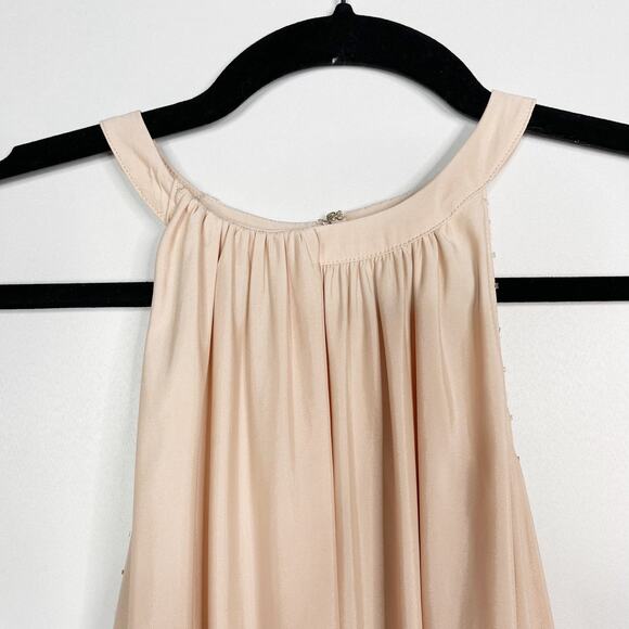 Ramy Brook XSmall Blush Pink The Jackson Cold Shoulder Studded Blouse Top Satin - Picture 3 of 13